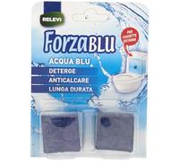 Relevi Forza Blu Confezione di 2 Cubi di Detergente Solido Anticalcare per la Cassette Wc Esterne - 150 g