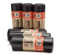 Relevo Grandi Sacchi Neri Resistenti, Robusti Sacchi per Immondizia Fino a 100 kg di Peso, 100% Riciclati, Sacchi per Macerie Ecologici e Impermeabili, Capacitá 150 L