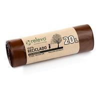 Relevo Sacchi Spazzatura con Laccetti, 100% riciclati, 20 litri, 15 unità