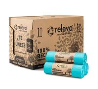 Relevo Sacchi Spazzatura con Laccetti, 100% riciclati, 20 litri, 525 unità