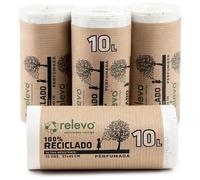 Relevo Sacchi Spazzatura con Laccetti, Profumati 100% riciclati, 10 litri, 60 unità