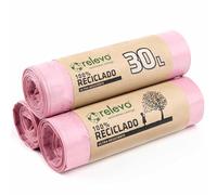 Relevo Sacchi Spazzatura con Laccetti, Profumati 100% riciclati, 30 litri, 45 unità