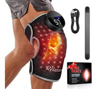 RELEXNOW Terapia a luce rossa per ginocchio, massaggiatore per ginocchio con 5 calore e 3 vibrazioni, 660 nm 850 nm, ginocchiera riscaldata senza fili per articolazione del ginocchio
