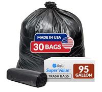 Reli. - Sacchetti per rifiuti da 95 galloni, resistenti, 30 punti, Made in USA | Grandi sacchetti per rifiuti da 95, 96, 100 galloni | Sacchi per rifiuti per Toter