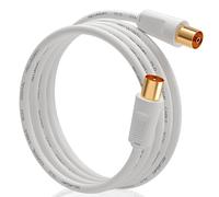 RELIAGINT RL Flex Cavo antenna TV 0.5m, prolunga coassiale maschio/femmina 75 ohm, conduttore in rame puro, per digitale terrestre, TV via cavo e satellitare (DVB-T/T2/C/S/S2), Bianco