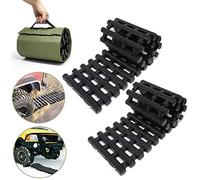 RELIANCER 2PC Traction Tracks Mats TPR 80 cm L Pneumatico Recupero Track Pad Roll Auto Veicolo Pneumatico Traction Board Grabber Traction Track Grabber Auto Emergency Traaction Aid wBag per OffRoad