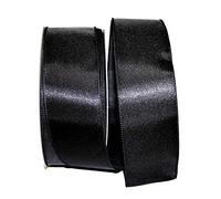 Reliant Ribbon 92575W-031-40K - Nastro in raso Value Wired Edge, nero, 2-1/2" x 50 m