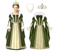 ReliBeauty Vestito Principessa Medievale Bambina Costume Dama