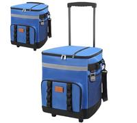 Relier con ruote e manette 35 litri di raffreddamento a rotolamento pieghevole 35L con sacchetto isolato con cerniera multiplo a rotolamento impermeabile per la spiaggia isolata per picnic esterno, c