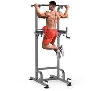 RELIFE REBUILD YOUR LIFE Power Tower Torre per Trazioni Stazione per Dip Sbarra Palestra Allenamento Casa Muscoli Multifunzione Fitness Casa Addominali Forza Attrezzi Pull Up Bar (Grigio-1)