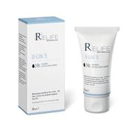 Relife U-Life 5 - Crema viso idratante e levigante con Urea al 5%, Acido Glicolico esfoliante, Cera d'Api per la barriera lipidica. Crema da 50 ml