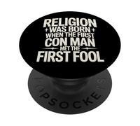 Religione citare la satira. Grafico anti-dogma in grassetto PopSockets PopGrip Adesivo