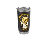 Religione del formaggio Cheesy Jesus Cheese-Us Pun Cristianesimo Bicchiere termico in acciaio inox doppia parete