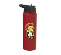 Religione del formaggio Cheesy Jesus Cheese-Us Pun Cristianesimo Stainless Steel Insulated Water Bottle