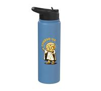 Religione del formaggio Cheesy Jesus Cheese-Us Pun Cristianesimo Stainless Steel Insulated Water Bottle