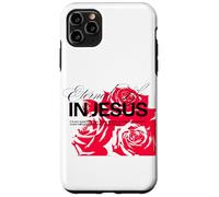 Religioso Cristiano Bibbia Verso Dio Fede Gesù Rosa Grafica Custodia per iPhone 11 Pro Max