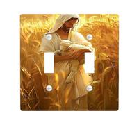 Religioso interruttore della luce piastra di copertura/coperture di uscita, accenti di parete del campo di grano dorato, decorazione cristiana autunnale, piastre da parete termoplastiche, dimensioni