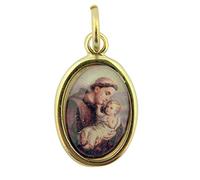 Religious Gifts Base color oro con immagine epossidica di Sant'Antonio Icona Medaglia, 2,5 cm