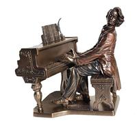 Religious Gifts Polish Music Composer Frederic Chopin Playing 8 3/4 inch Figurine Statua in Bronzo