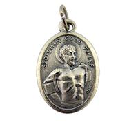 Religious Gifts Silver Tone Saint St Dismas The Good Thief Medal Pendant, 1 Inch