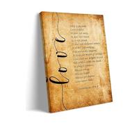Religious Home Decor Poster - Love Is Patient Scripture 1 Corinthians 13 4-8 Vintage Wall Art(Unframed,08x12inch(20x30cm))