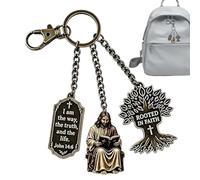 Religious Keychain - 2.75 Inch Jesus Scripture Faith Inspired Key Ring