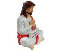 Religious Resin Figurine - Hand Painted Jesus Sculpture, Inspirational Desk Companion, Compact Display Size, Intricate Artistic Detail | Jesus Figure For Bedside Desktop Apartment Bathroom Shelf