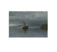 Relitto dell'Ancona a Loring Bay, Alaska, 1889 di Albert Wall Art Bierstadt Stampe poster su tela da parete dipinti ad olio Deco senza cornice 30,5 x 45,7 cm