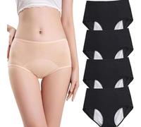 Relivira, biancheria intima, supporto per pavimento pelvico e biancheria intima a prova di perdite, confortevole, senza cuciture, traspirante, a prova di perdite, riutilizzabile, 4 pezzi-A, M Petite