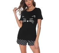 Reliwel Pigiama Corto Donna Cotone Leggero Pigiama Donnas Estivo Maniche Corte Pigiami Due Pezzi da Donna Pigiamas Donnas Stampa Pigiami Casual da Casa Set