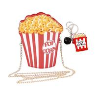 RELKLYU 1 Borsa A Catena Di Popcorn E 1 Portachiavi Di Popcorn, Borsa A Traversa Creativa, Borsa A Traversa Personalizzata Carina.