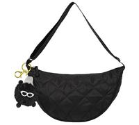 RELKLYU 1 Borsa A Tracolla A Forma Di Diamante E 1 Ciondolo, Borsa A Tracolla Semplice E Casual, Borsa Trasversale Di Grande Capacità (Nero).