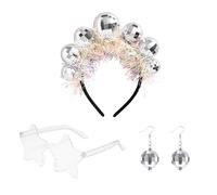 RELKLYU 1 Fascia, 1 Paio di Orecchini A Sospensione, 1 Pezzo di Occhiali A Stella, Decorazione da Discoteca, Orecchini Sospesi Personalizzati, Accessori per Abbigliamento per Feste.