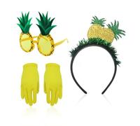 RELKLYU 1 Pezzo di Fascia per Ananas, 1 Paio di Occhiali per Ananas E 1 Paio di Guanti, Accessori per Il Gioco di Ruolo, Accessori per Abbigliamento per Feste, Accessori Creativi.
