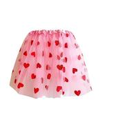 RELKLYU 1 Pezzo di Gonna d'Amore E 1 Adesivo per Tatuaggi, Gonna Soffice da Donna, Gonna A Maglie Dolce Simpatica, Vestito da Festa, Gonna Elastica di Tulle.