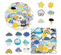 RELKLYU 100 Adesivi A Tema Meteorologici, Adesivi di Graffiti Creativi, Decorazioni Ad Acqua, Quaderni, Chitarre, Skateboard.