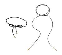 RELKLYU 2 Pezzi Collana Lunga Nera, Corda Clavicola per Cinghia della personalità delle Donne, Raccolta di Moda Creativa, Gioielli Divertenti, Accessori Gotici.