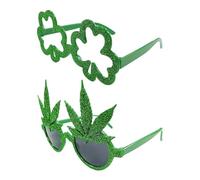 RELKLYU 2 Pezzi di Occhiali in Plastica Verde, Creati Creativi per Le Performance, Universali per Uomini E Donne, Decorazione per Feste di Carnevale.