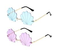 RELKLYU 2 Pezzi di Occhiali per Lo Stile A Conchiglia, Occhiali da Design Creativo, Occhiali da Festa, Accessori per Abbigliamento, Occhiali Divertenti.