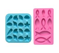 RELKLYU 2 Pezzi di Stampo di Pesce Piccolo, Stampo Carino, Stampo in Silicone, Utensili da Cucina, Accessori da Forno, Possono Fare Cioccolato, Biscotti E Gelatina.