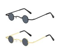 RELKLYU 2 Pezzi Mini Occhiali Rotondi, Occhiali Da Sole Retrò, Accessori In Costume, Oggetti Di Ruolo.