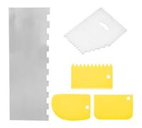 RELKLYU 2 Pezzi Ricella in Acciaio Inossidabile E 3 Pezzi Raschietto, Strumenti per Torta Fai -da -Te, Accessori da Forno, Forniture per La Cucina, Strumenti di Design per Lo Styling della Torta.