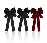 RELKLYU 3 Pezzi Pin da Streamer Bow, Spilla Perla alla Moda, Badge Personalizzati in Stile Scolastico, Accessori per Abbigliamento Creativo.