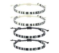 RELKLYU 4 Pezzi Bracciale Surfista, Braccialetto Regolabile, Gioielli Boho, Braccialetto Semplice.