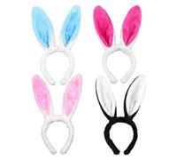 RELKLYU 4 Pezzi di Fascia per La Testa Dell'Orecchio di Coniglio, Graziose Orecchie di Animali di Peluche, Una varietà di Opzioni di Colore, Fascia per La Testa dell'Abbigliamento.