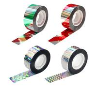 RELKLYU 4 Pezzi di Nastro di Respingimento degli Uccelli, Creativo E Colorato, Nastro di Difesa Flash A Doppia Faccia, Multifunzionale E Protetto da Giardino per Uccelli da Giardino.