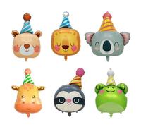 RELKLYU 6 Pezzi Palloncini di Animali da Cartone Animato, Graziosi Palloncini Animali, Palloncini per Decorazioni per Feste, Giocattoli Gonfiabili per Bambini.