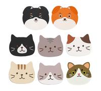 RELKLYU 6 Pezzi Sottobicchieri da Gattini E 2 Pezzi Cuccioli di Cuccioli, Sottobicchieri di Silicone Cartone Animato, Sottobicchieri Non Slip, Simpatiche Sottobicchieri per Animali.