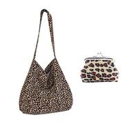 RELKLYU Borsa A Tracolla A Stampa Leopardata Da 1 Pezzo E Portafoglio Moneta Da 1 Pezzi, Borsa A Tracolla Di Grande Capacità, Borsa Per La Personalità Retrò, Accessori Per Donne.