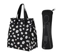 RELKLYU Borsa da Pranzo Isolata da 1 Pezzo E Borsa da Tavolo da 1 Pezzi, Borsa per Il Pranzo di Grande capacità, Sacca per Box da Pranzo Semplice, Adatto per Lavoro, Picnic O Viaggio.
